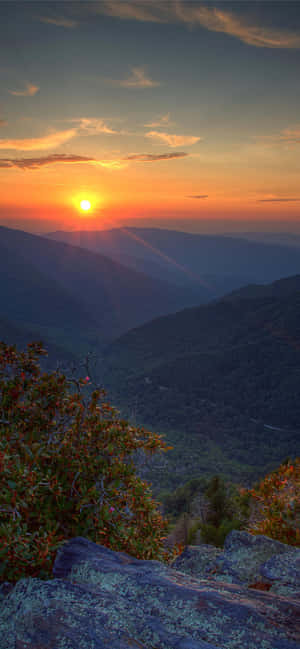 Great Smoky Mountainsin kansallispuiston kultainen aurinko — Oppo Find X10 E Taustakuvat