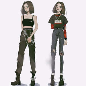 Grunge Anime — Anime tyttö huppari Taustakuvat