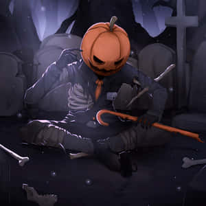 Halloween Kurpitsamies Anime PFP Estetiikka — Musta esteettinen GIF Taustakuvat