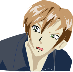 Hämmentynyt animehahmo