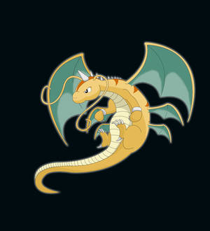 Siisti Lentävä Mega Dragonite -taustakuva — Nubia Fold Taustakuvat