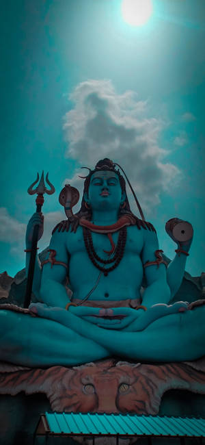 Har Har Mahadev Sininen Patsas — iPhone 12 Taustakuvat
