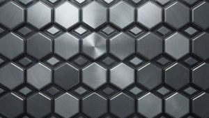 Geometrinen kuusikulmiokuvio metallinharmaana — Harmaa esteettinen Taustakuvat