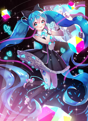 Kaunis HD-fanitaide Hatsune Miku -taustakuva — OnePlus Pad 3 Taustakuvat