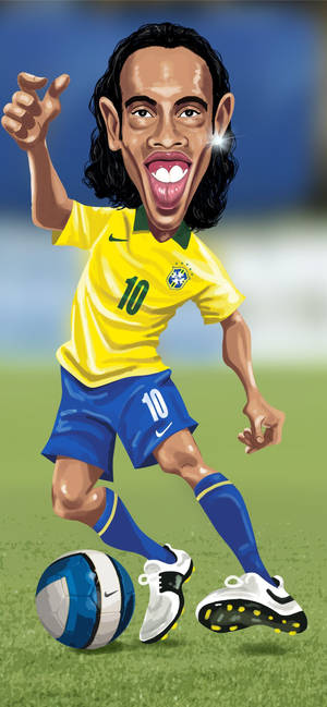Hauska Ronaldinho Karikatyyri -taustakuva — iPhone 17 Pro Max Taustakuvat