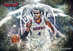 Hawks Paul Millsap grunge taide taustakuva — Muted Taustakuvat
