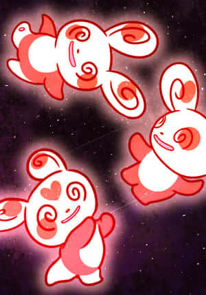 Hehkuva vaaleanpunainen Spinda — Pokemon Taustakuvat