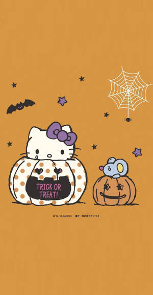 Hello Kitty Halloween Suloinen Taide -taustakuva — Hello Kitty Halloween Taustakuvat