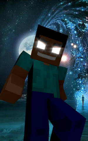Herobrine Täysikuu Taide — Galaxy Tab Active Taustakuvat