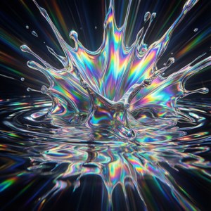 Futuristinen, hohtava holografinen räjähdys värien vaihdellessa. — Galaxy Watch Taustakuvat
