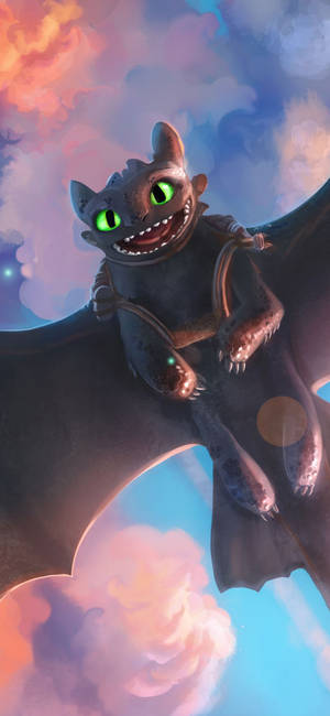 How To Train Your Dragon - Hampaattomaksi vaaleanpunaisella taivaalla -taustakuva — iPhone 12 Taustakuvat