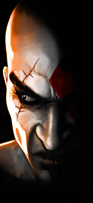 Hurja Kratos God Of War -pelin taustakuva — iPhone 13 Taustakuvat