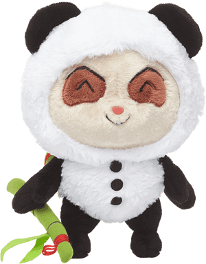 Hymyilevä pandapehmolelu bambun kanssa — Panda Taustakuvat