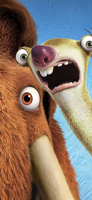 Ice Age Collision Course Manny ja Sid — Galaxy A08 Taustakuvat
