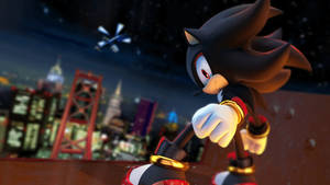Intensiivinen muotokuva Shadow The Hedgehog -profiilikuvasta — Esteettinen sarjakuva Taustakuvat