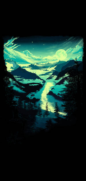 IPhone 11 Pro Max Digital Painting -taustakuva — iPhone 16e Taustakuvat