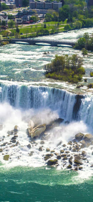 Iphone X Niagara Falls tausta — Galaxy A08 Taustakuvat