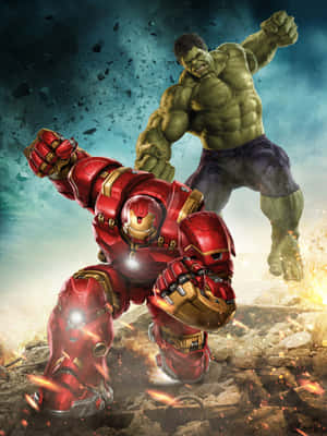 Iron Man ja Hulk kohtaavat eeppisessä taistelussa — Galaxy Z TriFold Taustakuvat