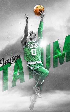 Jayson Tatum - tyylitelty Boston-paita taustakuva — Lenovo ThinkTab X11 Gen 1 Taustakuvat