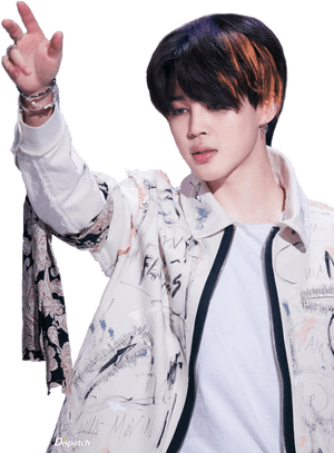 Jimin rauhanmerkki-asento