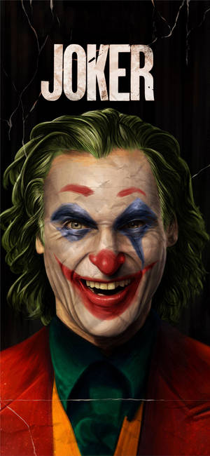 Naurava Joaquin Phoenix elokuvassa Joker 2019 -taustakuva — iPhone 12 Taustakuvat