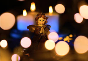 Jouluenkeli bokeh-kuvio taustakuva — Joulu estetiikka Taustakuvat