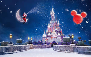 Jouluinen Disneyland Paris -taustakuva työpöydälle — Joulu työpöytä Taustakuvat