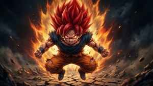 Goku Super Saiyan Jumalana punaisella auralla. — Goku Taustakuvat