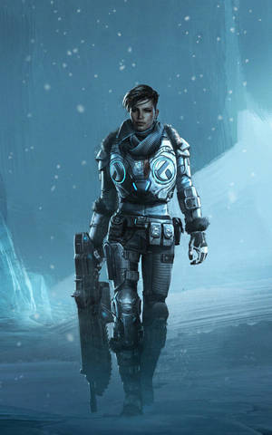 Kait Diaz Kävelee Gears 5 Puhelin — Galaxy Tab Active Taustakuvat