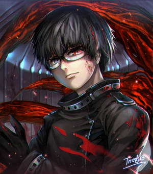 Kaneki Ken mustissa hiuksissa ja takissa -taustakuva — Nubia Fold Taustakuvat