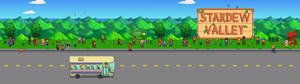 Stardew Valley -kyltti ihmisten kanssa -taustakuva — 3840x1080 Taustakuvat