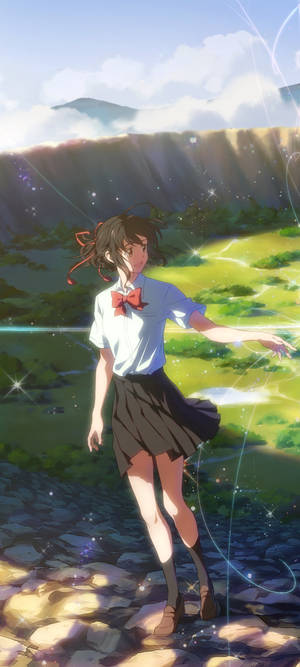 Kaunis Mitsuha Kimi No Na Wa -puhelin — Galaxy S26 Ultra Taustakuvat