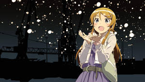 Kawaii Anime Kirino Kosaka kelluvien valojen kanssa — Kawaii Anime Taustakuvat