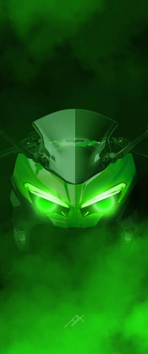 Kawasaki H2r vihreä savu — Galaxy Z Flip 6 Taustakuvat