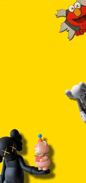 KAWS ja Elmo reuna -taustakuva — iPhone 18 Pro Max Taustakuvat