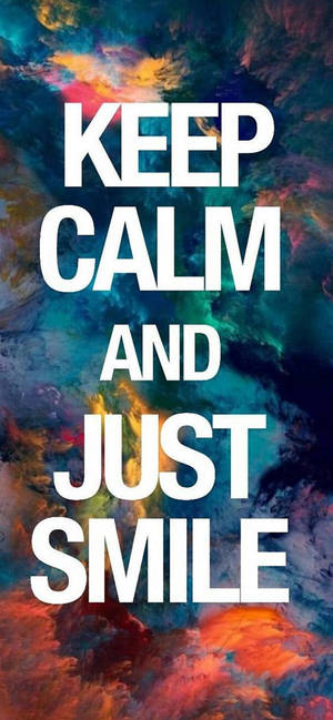 Keep Calm Just Smile -motivaatio iPhone — iPhone 16 Pro Taustakuvat
