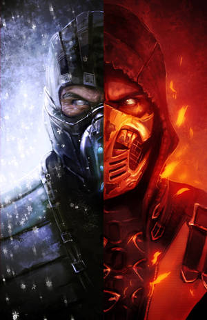 Keren Sub-Zero Ja Scorpion — Honor MagicPad4 Taustakuvat