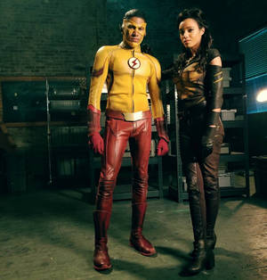Kid Flash ja Vixen taustakuva — Galaxy Z Flip7 FE Taustakuvat
