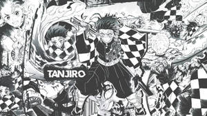 Kimetsu No Yaiba Manga-paneeli taustakuva — Manga-paneeli Taustakuvat