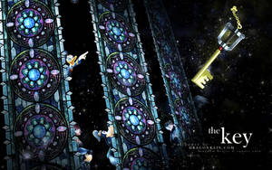 Kingdom Hearts -logo ja avoin ovi