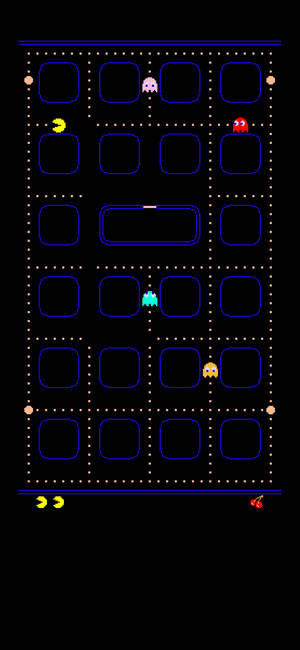 Pac-Man-peli mustalla taustalla iPhone XR -taustakuva — iPhone Xr Taustakuvat