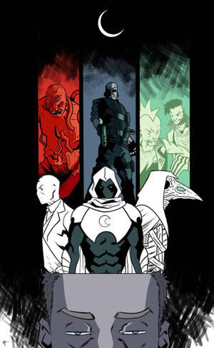 Kollaasi Moon Knight -puhelintaustakuva — Galaxy Tab Taustakuvat