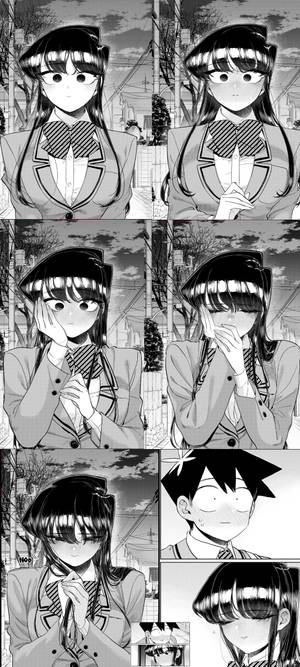 Komi San Harmaasävyinen Japanilainen Manga-paneeli — iPhone 11 Pro Max Taustakuvat