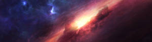 Vaaleanpunainen avaruussumu -taustakuva — 5120x1440 Taustakuvat