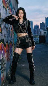 Rohkea katutyyli-muotikuva Kpop-idolista. — Kpop GIF Taustakuvat