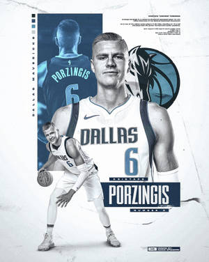 Kristaps Porzingis Dallas Mavericks -juliste -taustakuva — 4:5 Taustakuvat