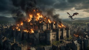 Kuninkaansatama palaa Daenerysin hyökätessä taustakuva