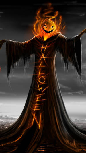 Kurpitsa Viikatemies Halloween iPhone taustakuva — Halloween iPhone Taustakuvat