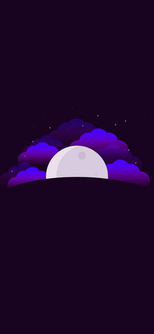 Kuu Violetti Pilvet Minimalistinen Android — iPhone 14 Pro Taustakuvat