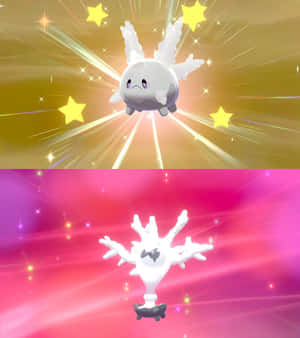 Kuvateksti: Hohtava Galarian Corsola ja Cursola -kuvitus